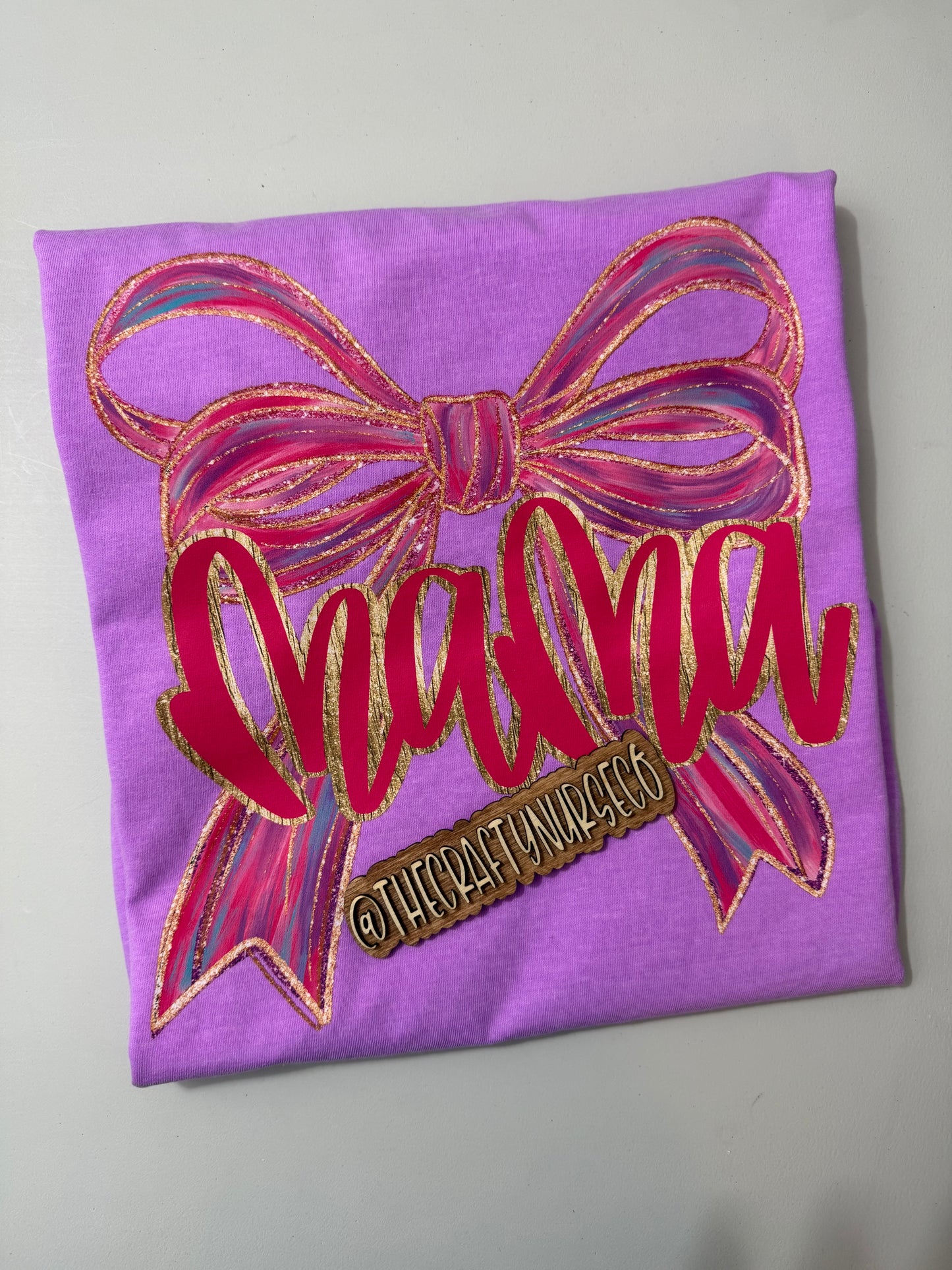 Pink, Gold Sparkly Mama
