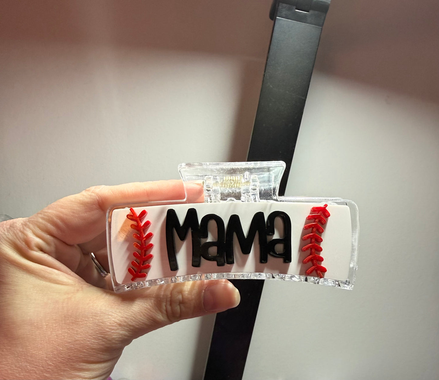 Baseball Mama Claw Clip