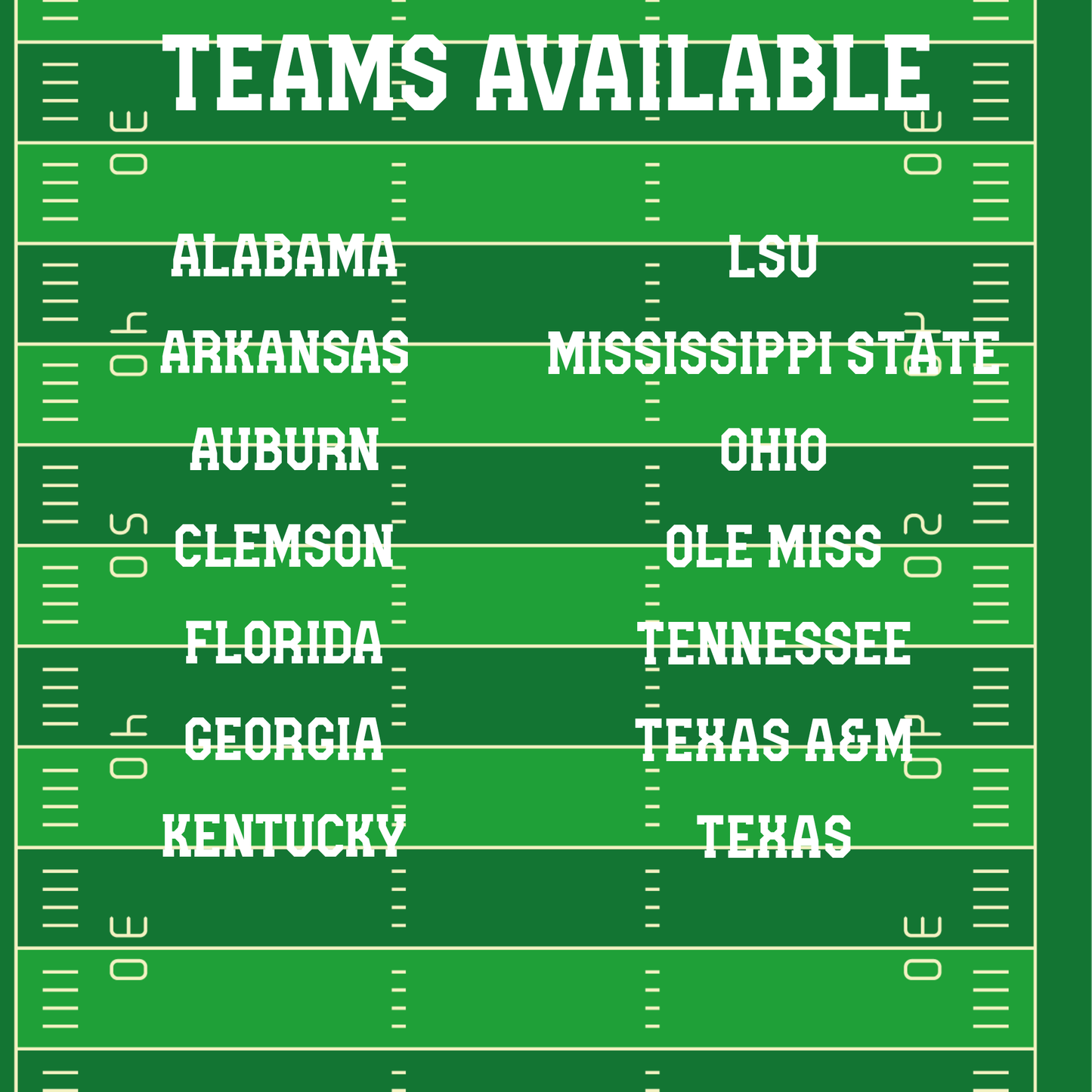 College Football Name Plate