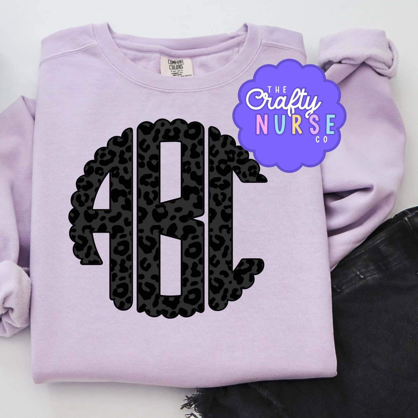 Black Leopard Monogram