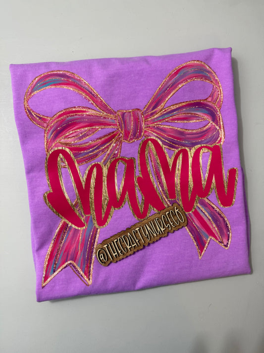 Pink, Gold Sparkly Mama