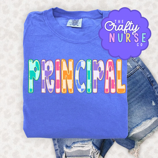 Colorful Checkered Principal