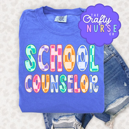 Colorful Checkered School Counselor