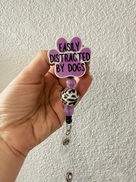 Distracted By Dogs Badge Reel