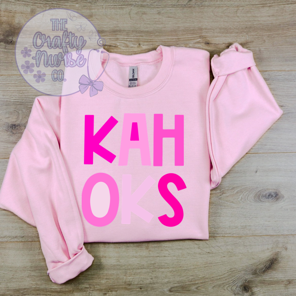 Kahoks Block Letters Pink Out