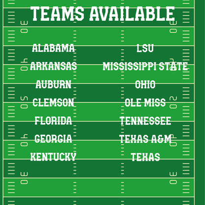College Football Name Plate