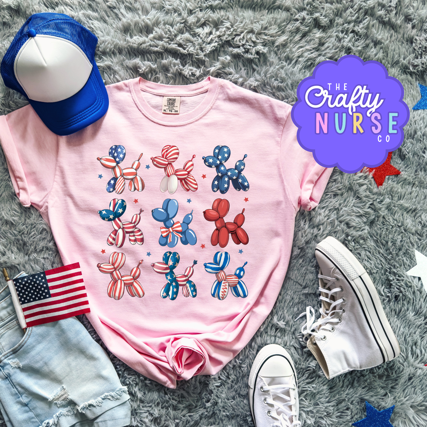 Patriotic Balloon Dogs