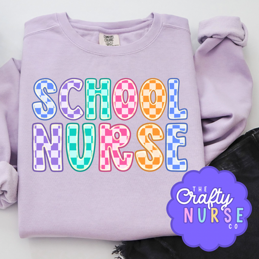 Colorful Checkered School Nurse